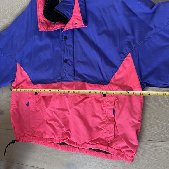 Vtg Pierson 80s Neon Purple Pink Ski Jacket Retro Pullover Windbreaker Coat Sz L - Picture 4 of 9